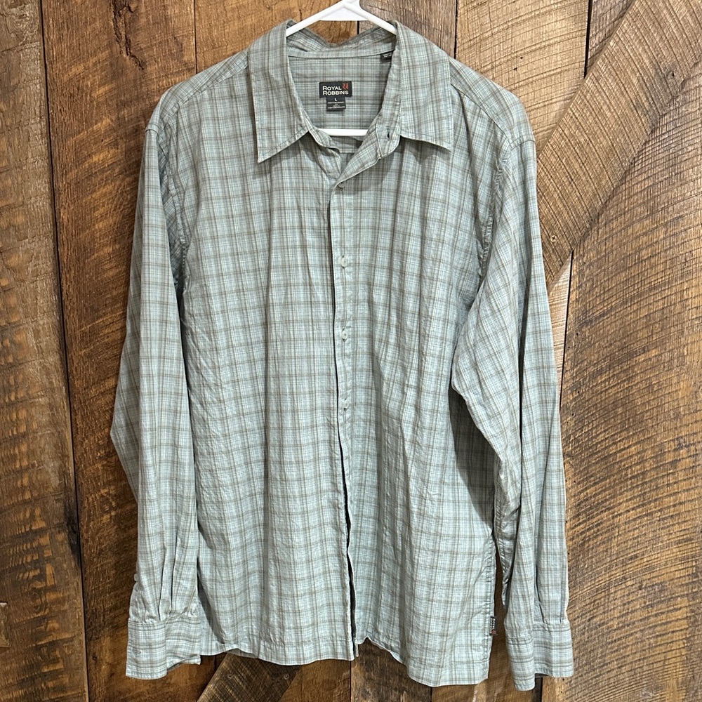 Royal Robbins Men's Plaid Button-Up Shirt Size L B31